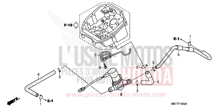 VALVE COMMANDE INJECTION D'AIR de Varadero ABS PEARL CONCOURS BLACK (NHA65) de 2009